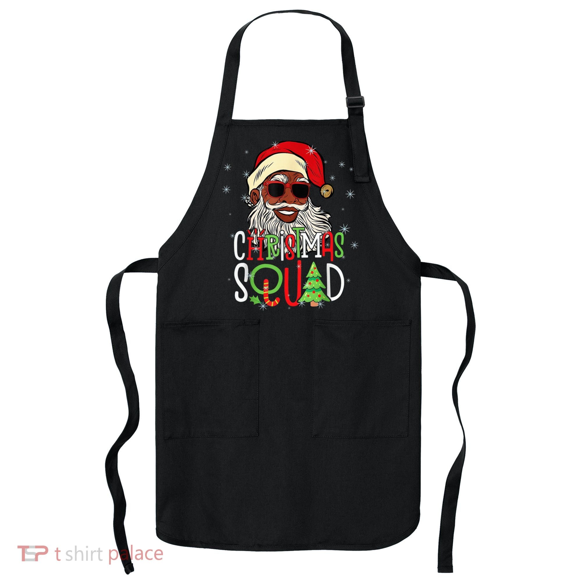 Santa Christmas Squad Black  African American Pajamas Apron
