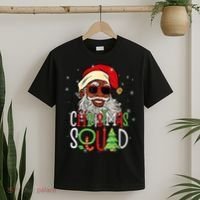 Santa Christmas Squad Black  African American Pajamas T-Shirt thumb 2