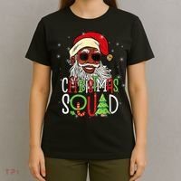 Santa Christmas Squad Black  African American Pajamas T-Shirt thumb 4