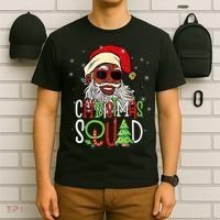 Santa Christmas Squad Black  African American Pajamas T-Shirt thumb 6