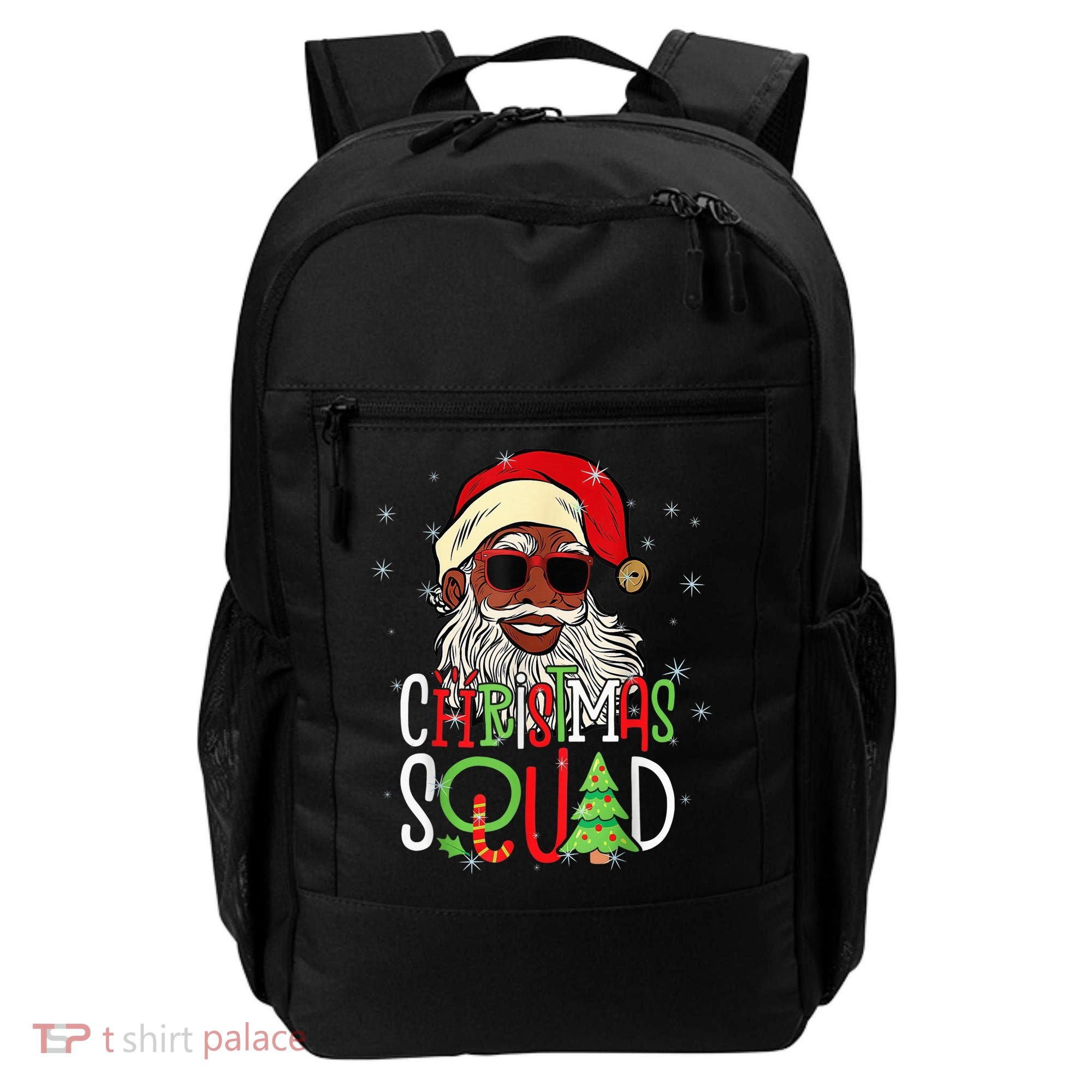Santa Christmas Squad Black  African American Pajamas Backpack