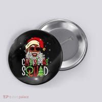 Santa Christmas Squad Black  African American Pajamas Button thumb 0