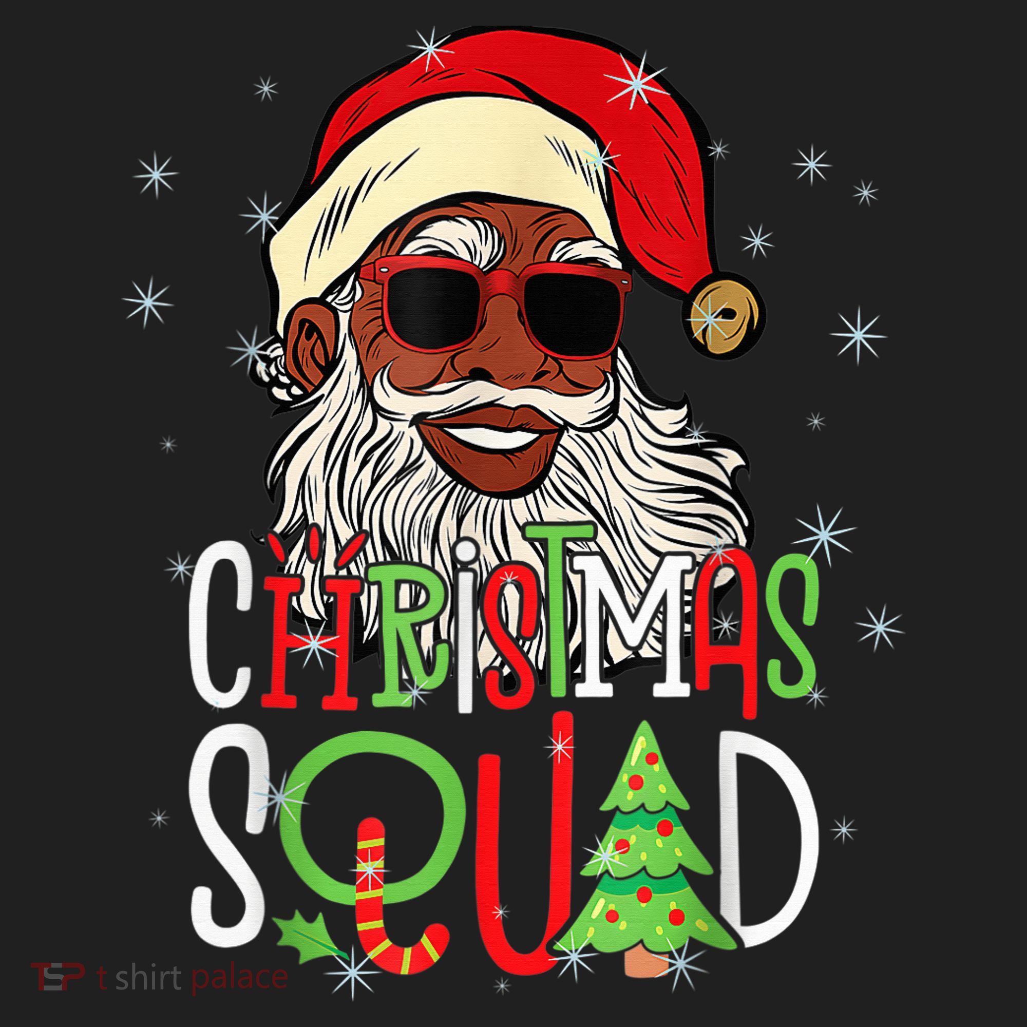 Santa Christmas Squad Black  African American Pajamas Hat