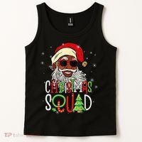 Santa Christmas Squad Black  African American Pajamas Tank Top thumb 2