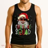 Santa Christmas Squad Black  African American Pajamas Tank Top thumb 3