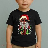 Santa Christmas Squad Black  African American Pajamas Toddler T-Shirt thumb 2