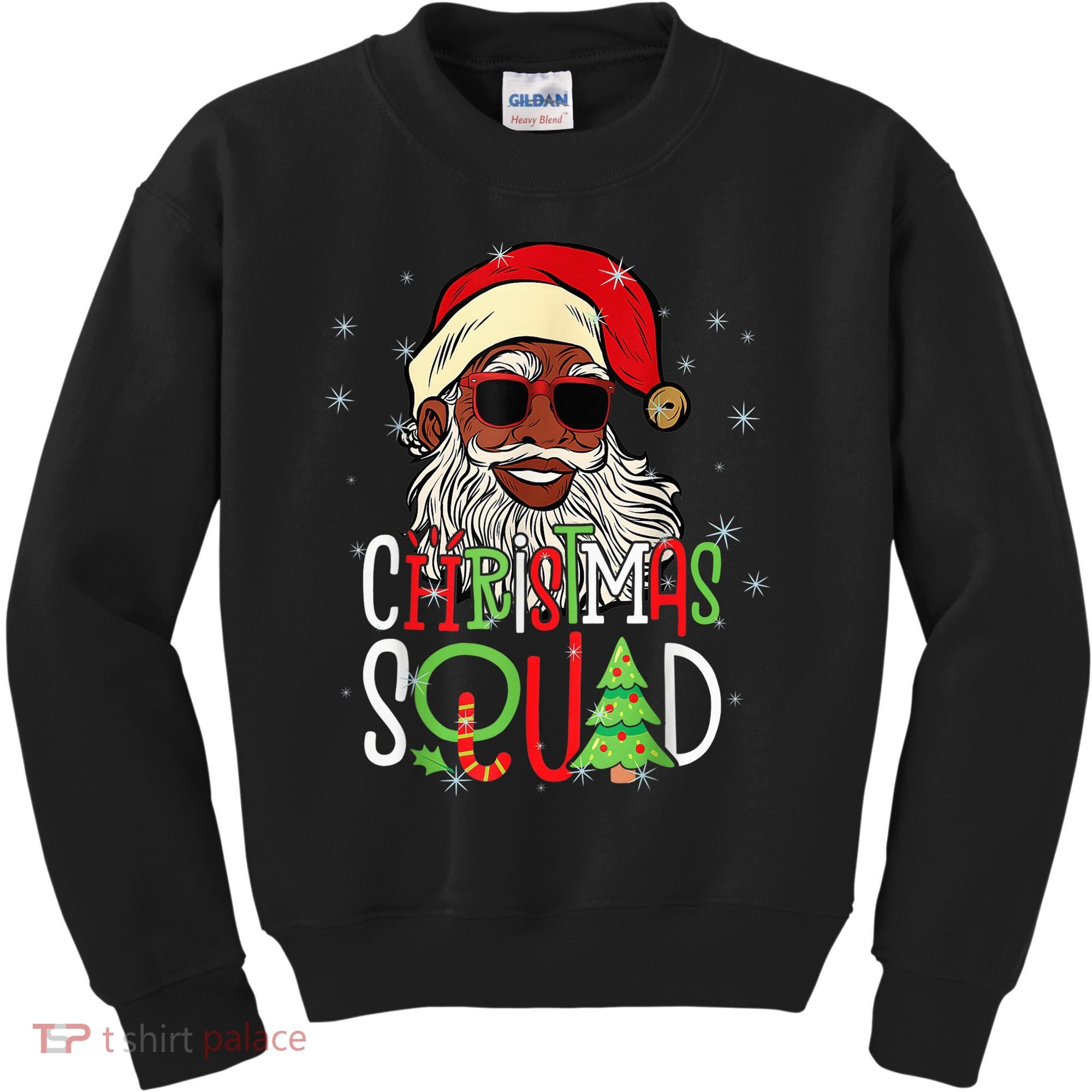 Santa Christmas Squad Black  African American Pajamas Kids Sweatshirt