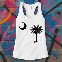 South Carolina State Flag Palmetto Moon SC Pride Women's Tank Top thumb 3
