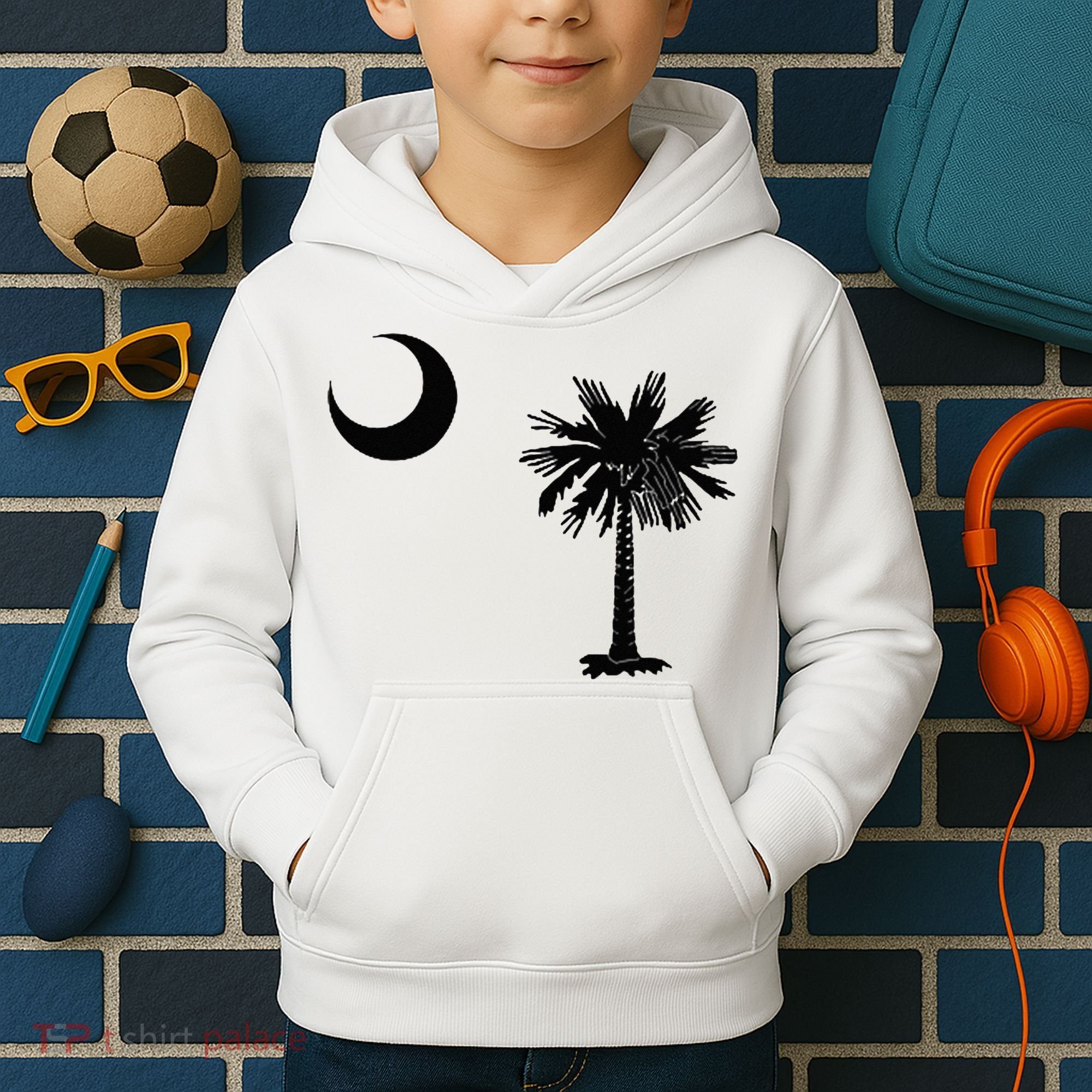 South Carolina State Flag Palmetto Moon SC Pride Kids Hoodie