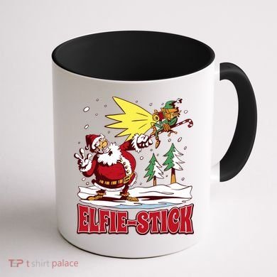Santa Claus Selfie Funny Elf Christmas Coffee Mug back