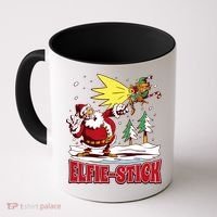 Santa Claus Selfie Funny Elf Christmas Coffee Mug thumb 0
