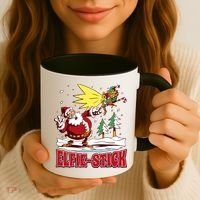 Santa Claus Selfie Funny Elf Christmas Coffee Mug thumb 3
