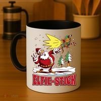 Santa Claus Selfie Funny Elf Christmas Coffee Mug thumb 4