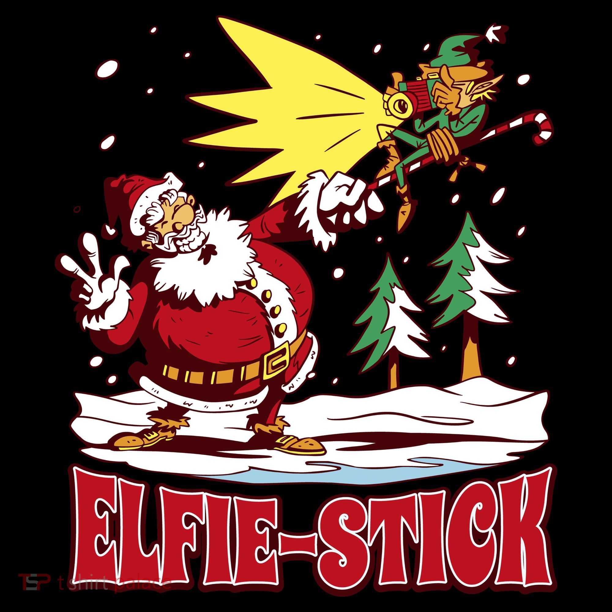 Santa Claus Selfie Funny Elf Christmas Coaster