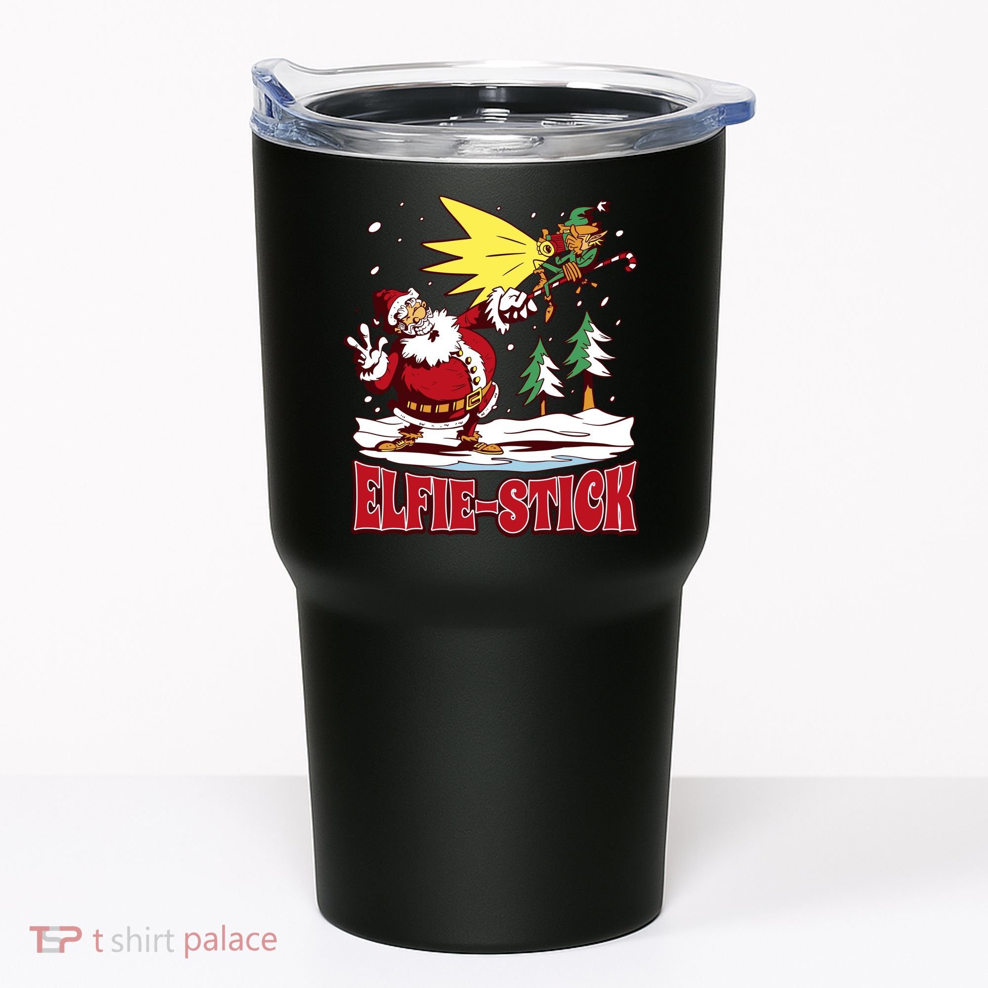 Santa Claus Selfie Funny Elf Christmas Tumbler