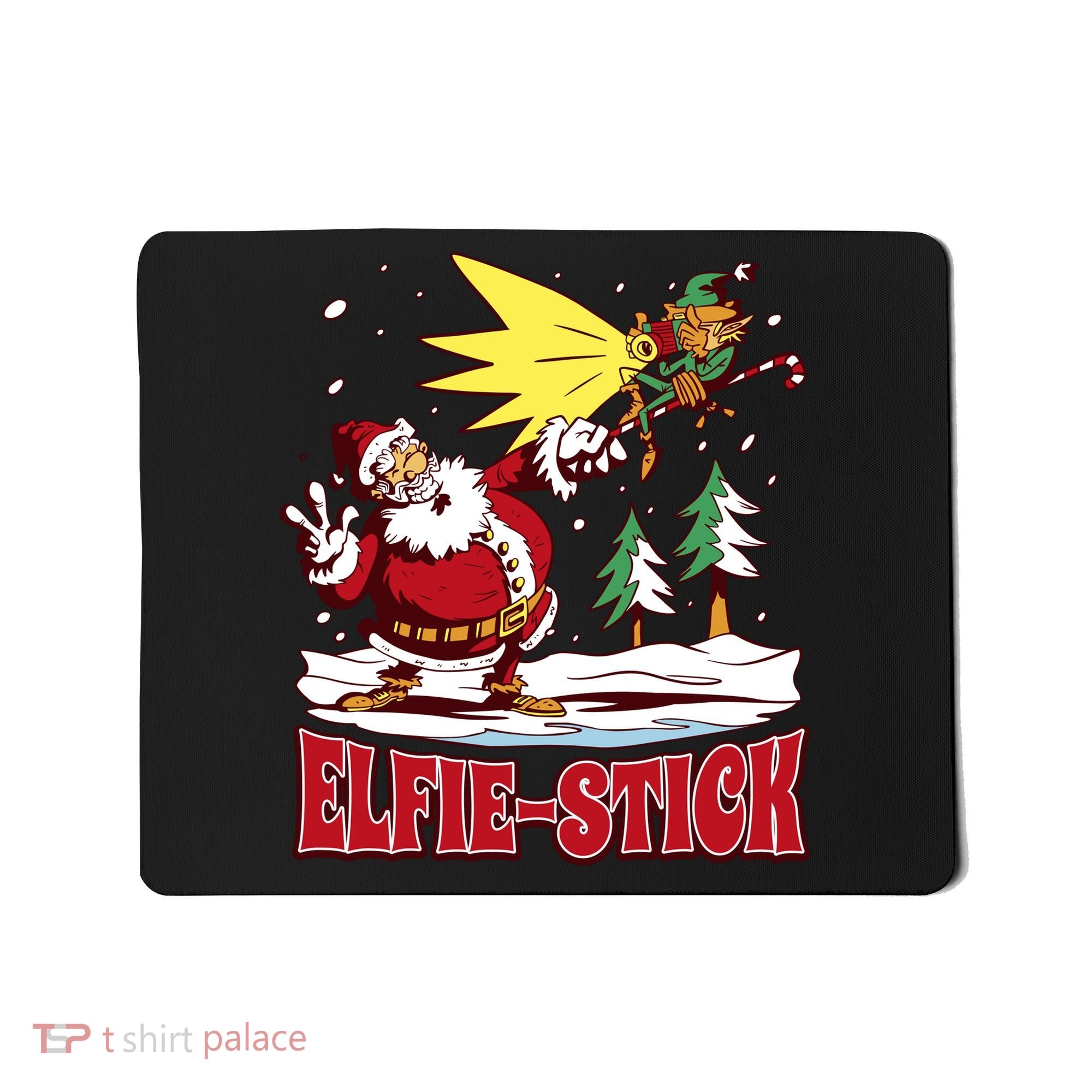 Santa Claus Selfie Funny Elf Christmas Mousepad