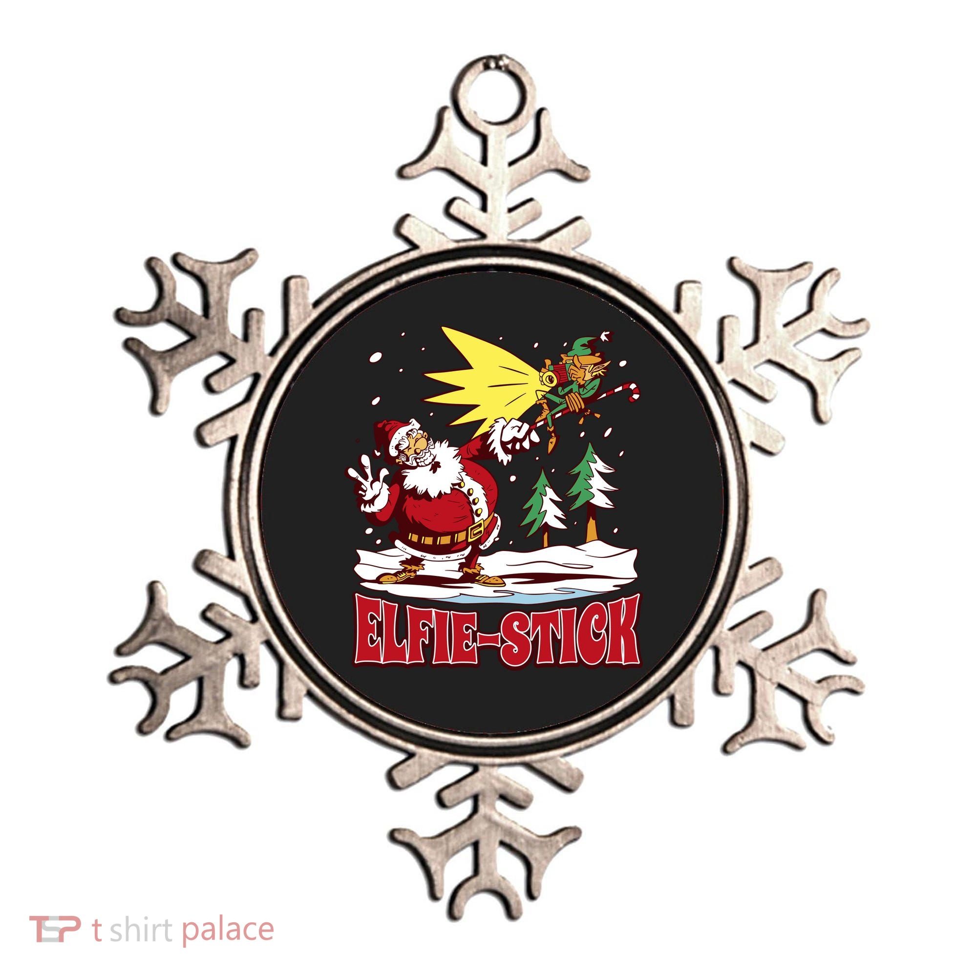 Santa Claus Selfie Funny Elf Christmas Ornament