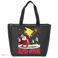 Santa Claus Selfie Funny Elf Christmas Tote Bag thumb 0
