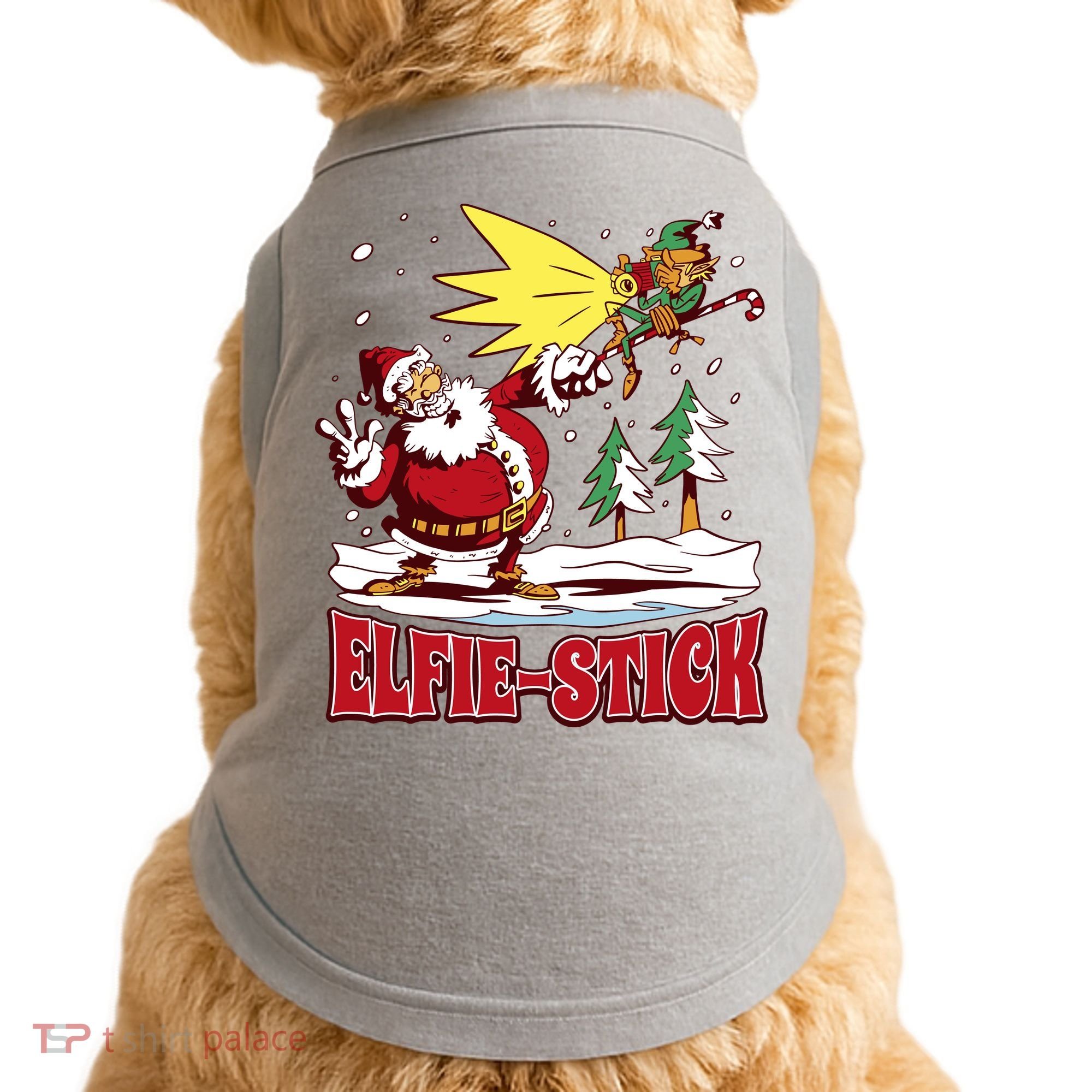 Santa Claus Selfie Funny Elf Christmas Doggie Tank