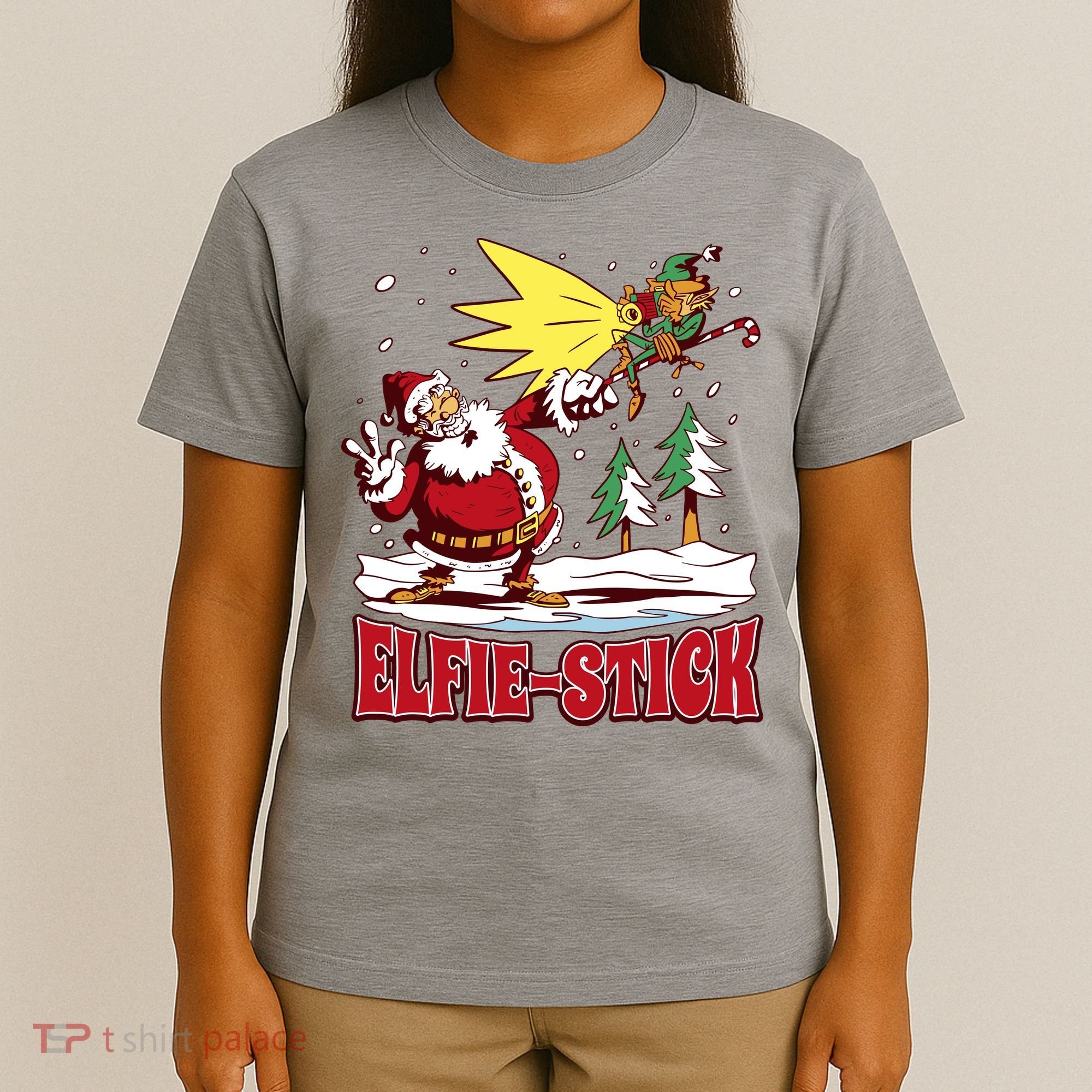 Santa Claus Selfie Funny Elf Christmas T-Shirt