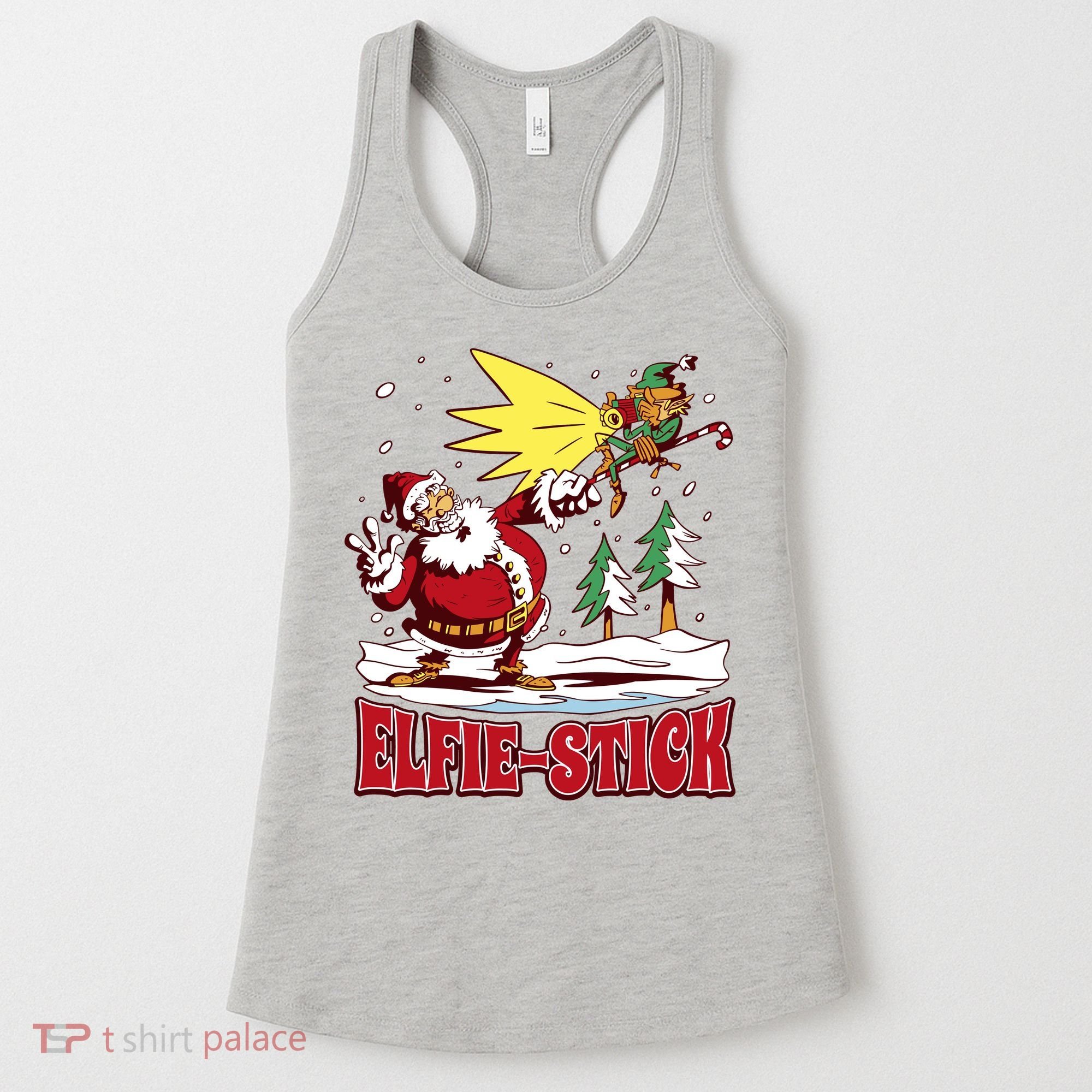 Santa Claus Selfie Funny Elf Christmas Women's Tank Top