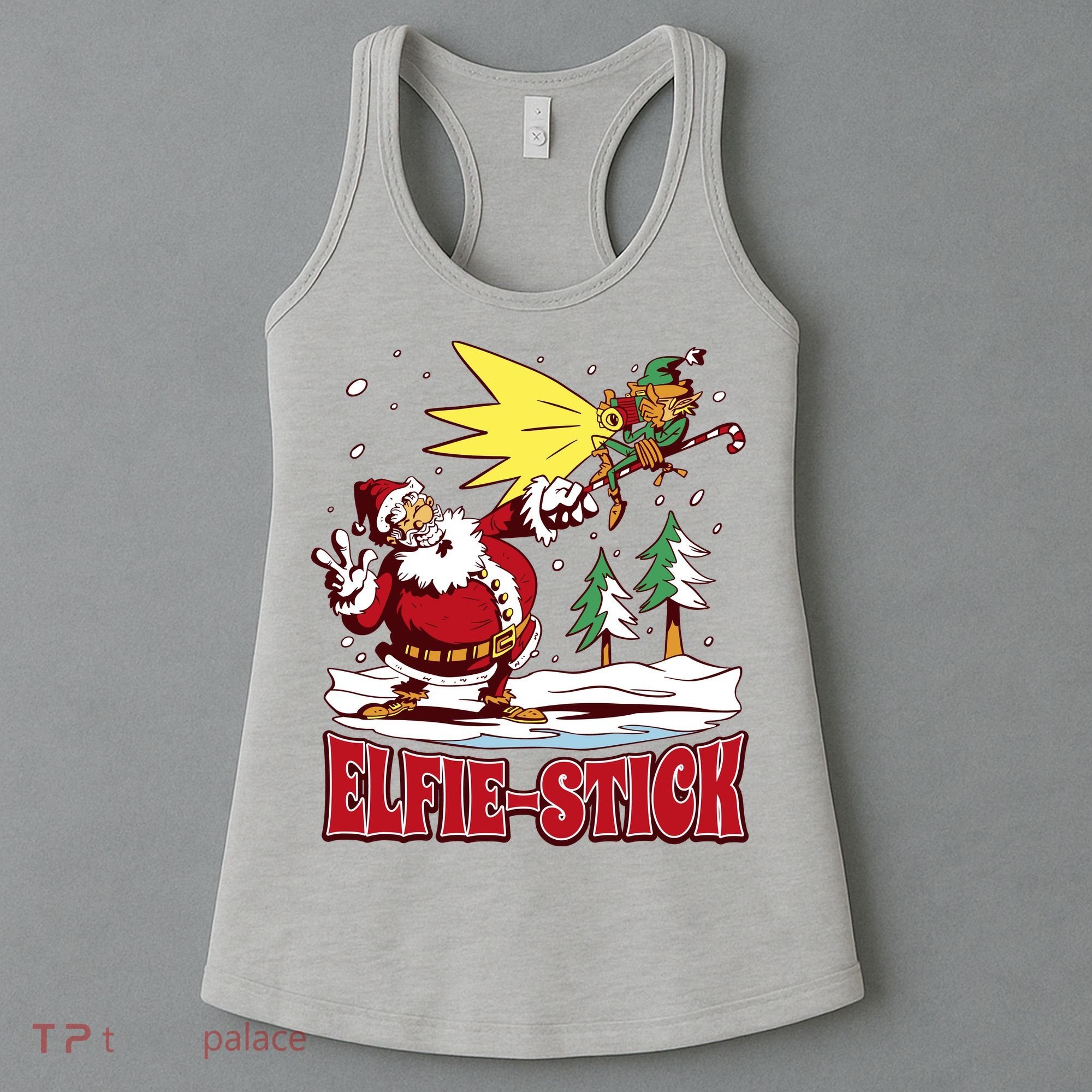 Santa Claus Selfie Funny Elf Christmas Women's Tank Top