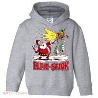 Santa Claus Selfie Funny Elf Christmas Toddler Hoodie thumb 0