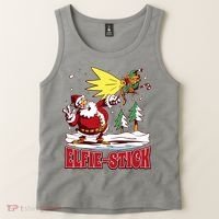 Santa Claus Selfie Funny Elf Christmas Tank Top thumb 2