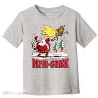 Santa Claus Selfie Funny Elf Christmas Toddler T-Shirt thumb 0