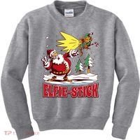 Santa Claus Selfie Funny Elf Christmas Kids Sweatshirt thumb 0