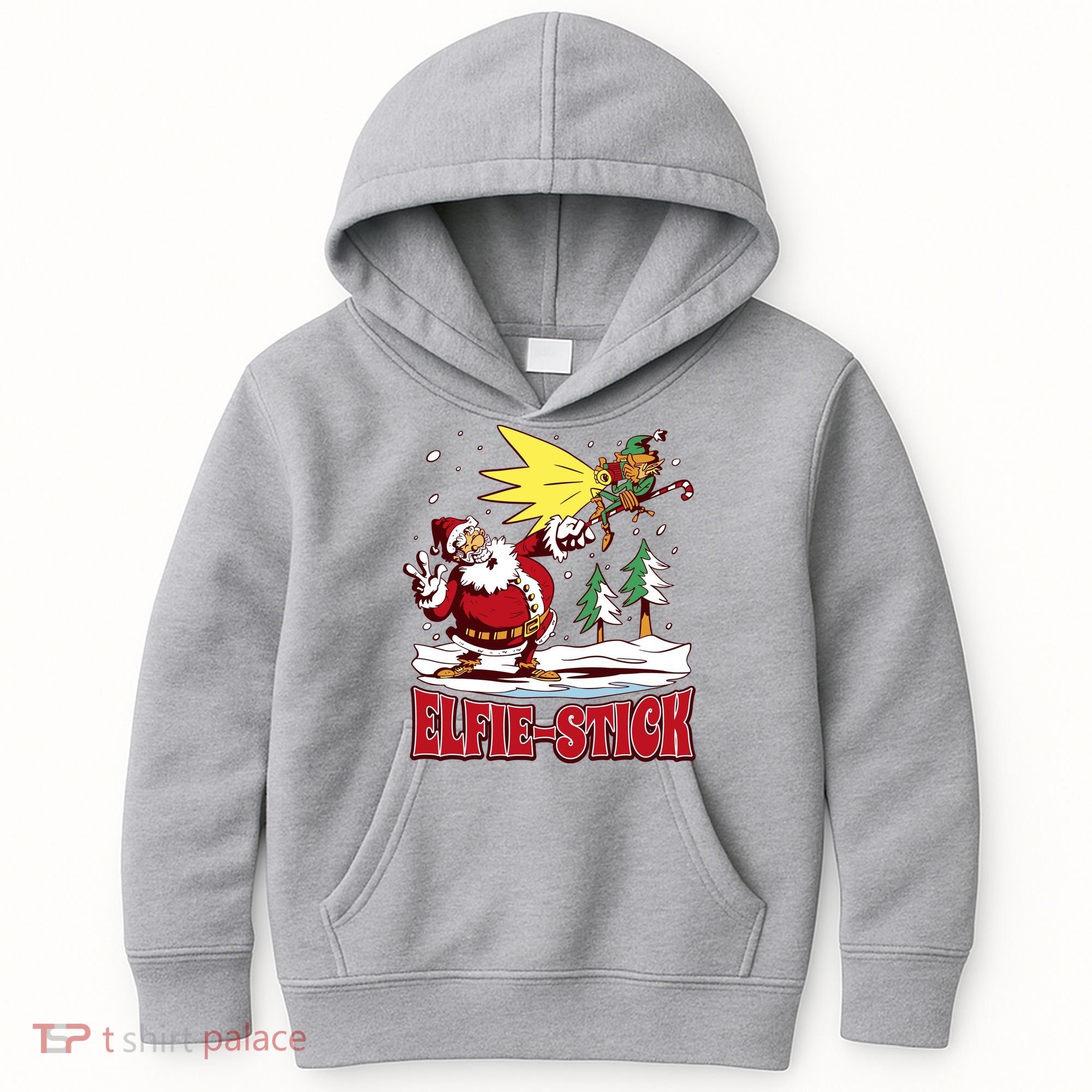 Santa Claus Selfie Funny Elf Christmas Kids Hoodie