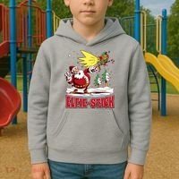 Santa Claus Selfie Funny Elf Christmas Kids Hoodie thumb 2
