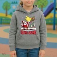 Santa Claus Selfie Funny Elf Christmas Kids Hoodie thumb 3