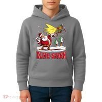 Santa Claus Selfie Funny Elf Christmas Kids Hoodie thumb 4
