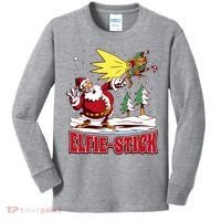 Santa Claus Selfie Funny Elf Christmas Kids Long Sleeve Shirt thumb 0