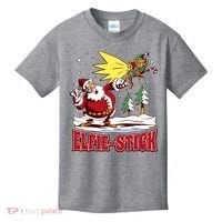 Santa Claus Selfie Funny Elf Christmas Kids T-Shirt thumb 0
