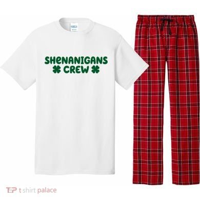 Shenanigans Crew St Patricks Day Pajama Set
