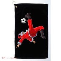Soccer Christmas Santa Bicycle Kick Xmas Ball Sport Golf Towel thumb 0