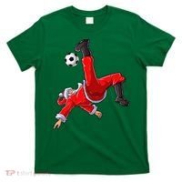 Soccer Christmas Santa Bicycle Kick Xmas Ball Sport T-Shirt thumb 0