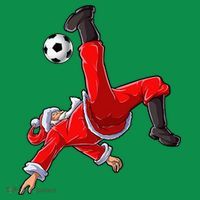 Soccer Christmas Santa Bicycle Kick Xmas Ball Sport Women's Long Sleeve Shirt thumb 2