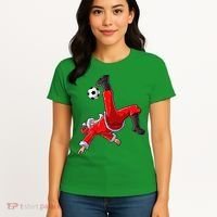 Soccer Christmas Santa Bicycle Kick Xmas Ball Sport Women's T-Shirt thumb 4