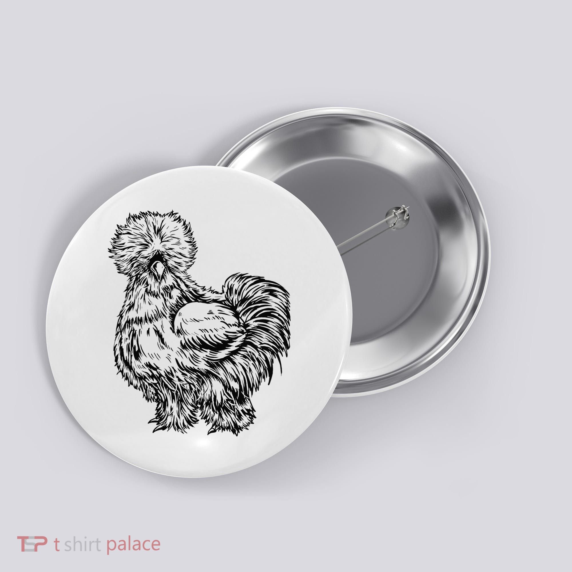 Silkie Chicken Button