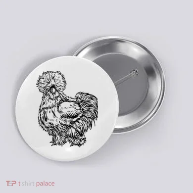 Silkie Chicken Button