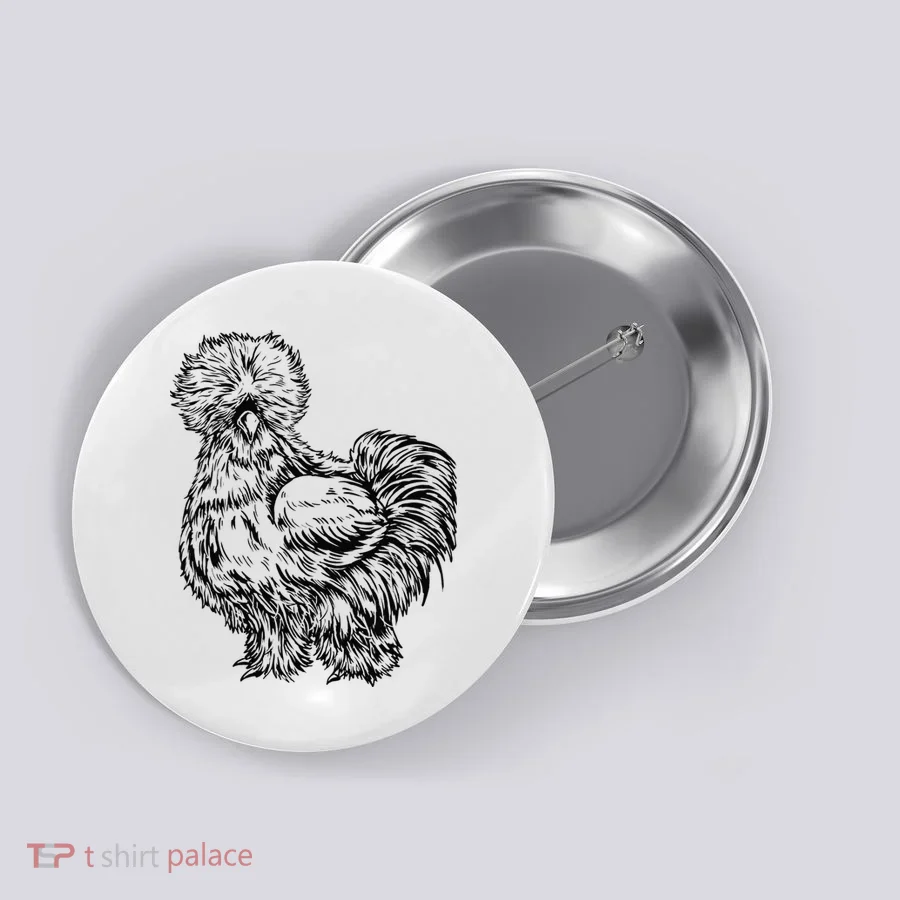 Silkie Chicken Button
