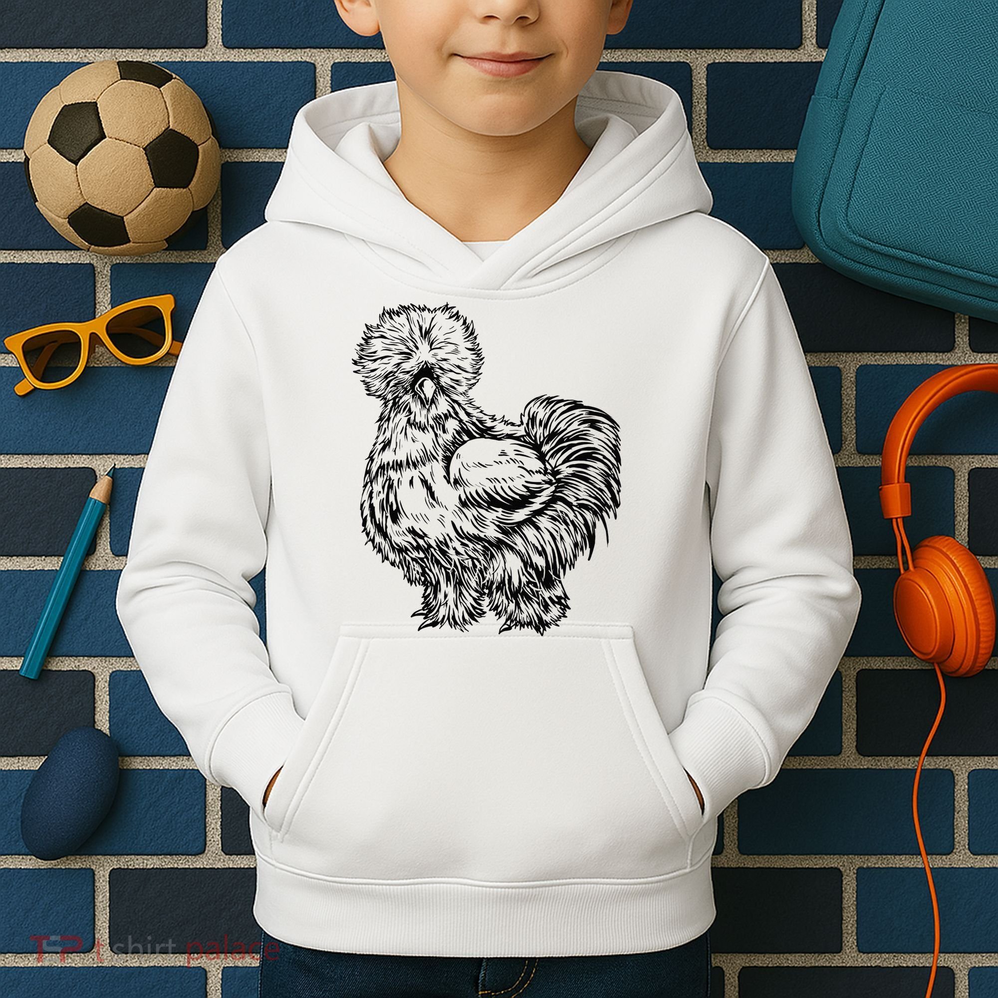 Silkie Chicken Kids Hoodie