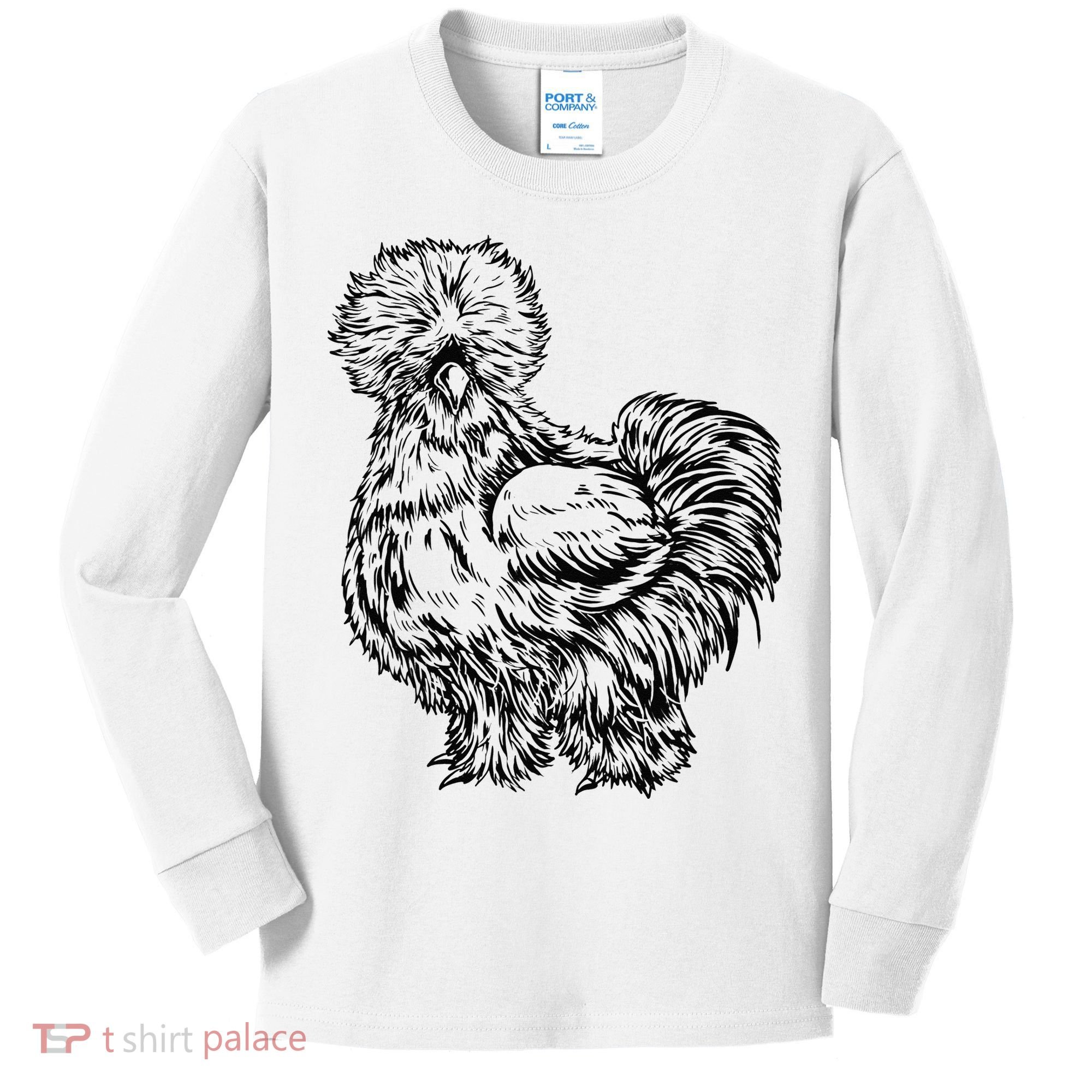 Silkie Chicken Kids Long Sleeve Shirt
