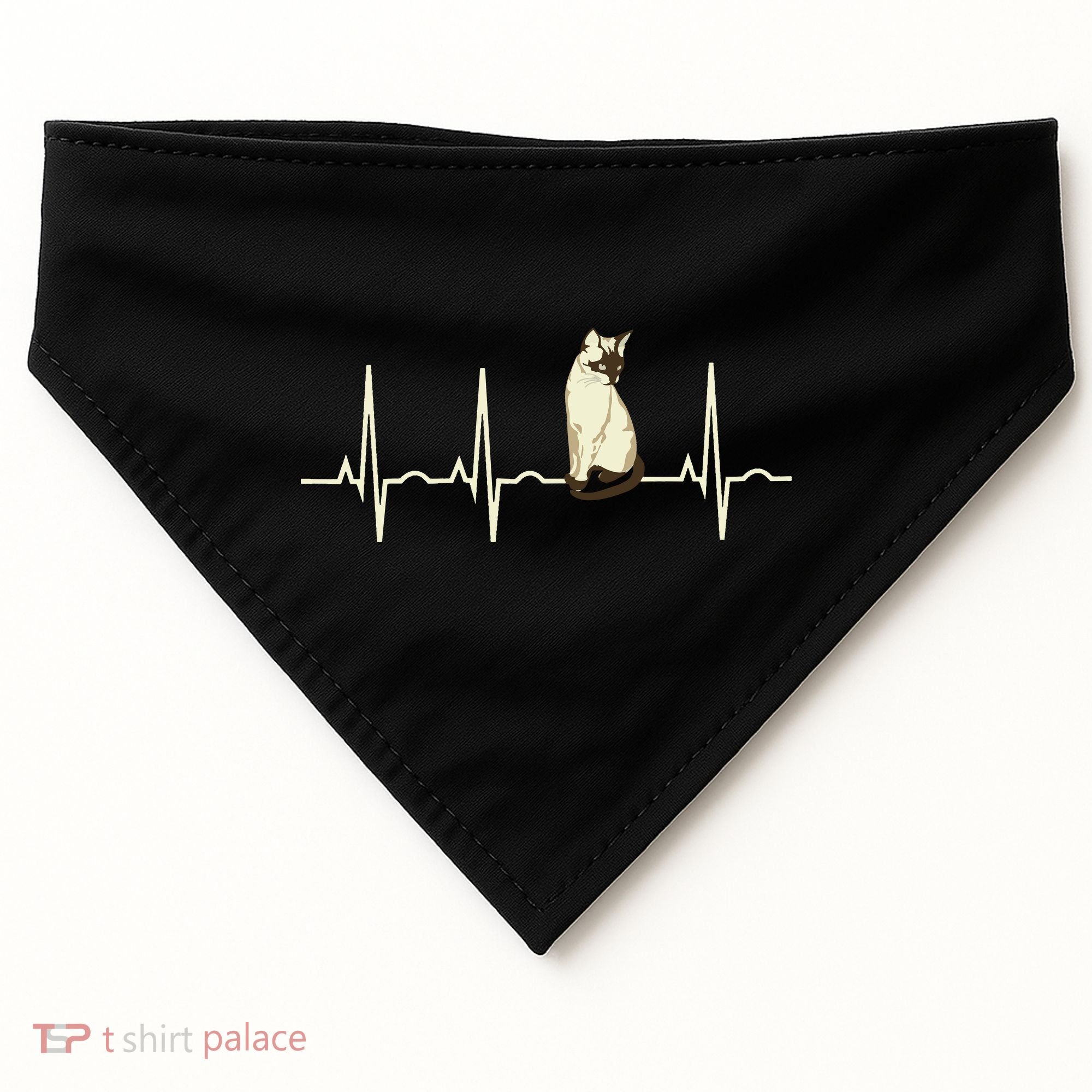 Siamese Cat Siamese Cat Heartbeat USA-Made Doggie Bandana