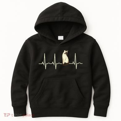 Siamese Cat Siamese Cat Heartbeat Kids Hoodie