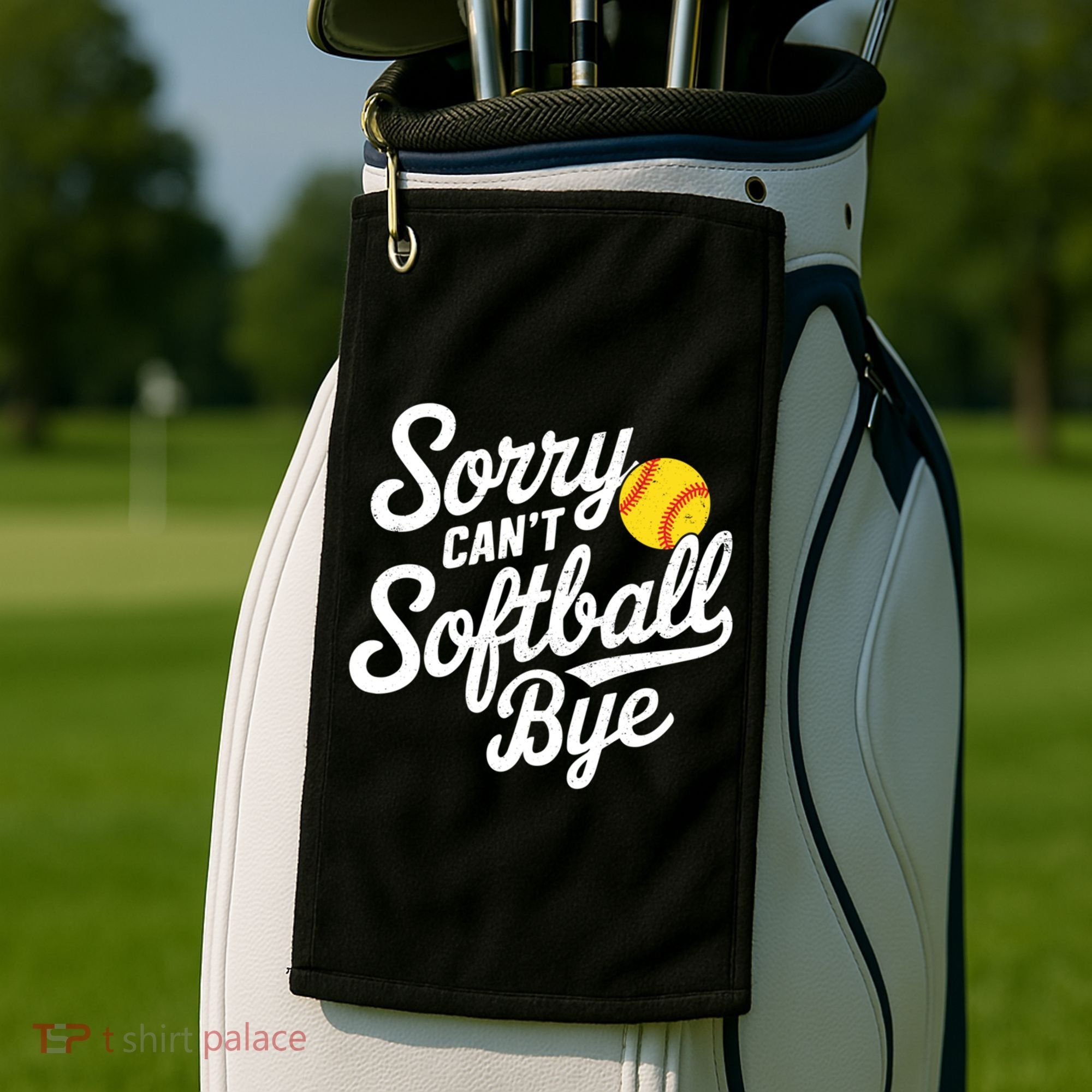 Sorry CanT Softball Bye Softball Mom Cute Gift Golf Towel