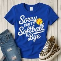Sorry CanT Softball Bye Softball Mom Cute Gift Women's T-Shirt thumb 3